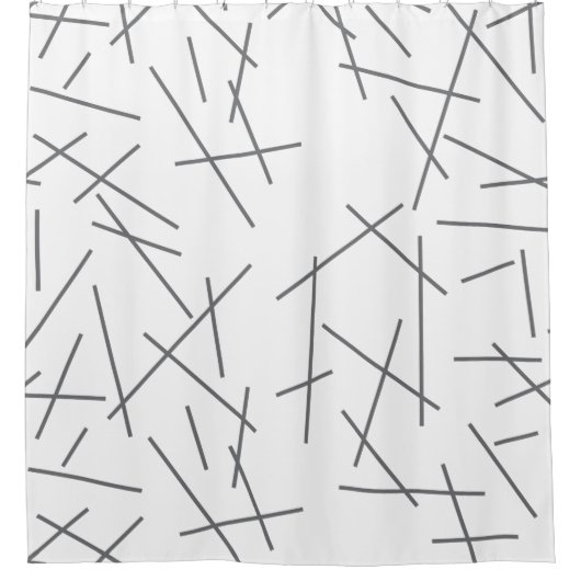 Modern, simple, messy, trendy graphic line pattern douchegordijn (Voorkant)