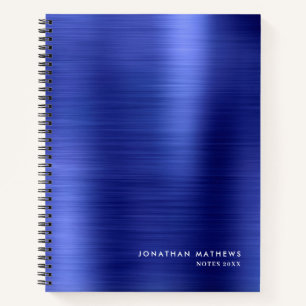 Modern Simple Metallic Borhed Royal Blue Notitieboek