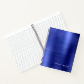 Modern Simple Metallic Borhed Royal Blue Notitieboek (Binnen)