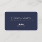 Modern Simple Minimalist Gold en Navy Blue Visitekaartje (Achterkant)