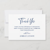 Modern Simple Minimalist Golden Navy Afstuderen Bedankkaart (Achterkant)