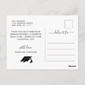 Modern Simple Minimalist Navy Afstuderen Hartelijk Briefkaart (Achterkant)