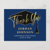 Modern Simple Minimalist Navy Afstuderen Hartelijk Briefkaart (Voorkant)