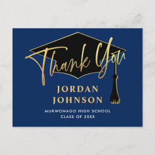 Modern Simple Minimalist Navy Afstuderen Hartelijk Briefkaart