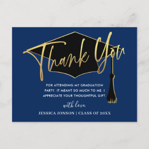 Modern Simple Minimalist Navy Afstuderen Hartelijk Briefkaart