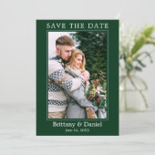 Modern Simple Minimalist Photo Green Save The Date (Staand voorkant)
