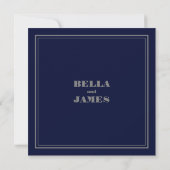 Modern Simple Navy Blue Gray Wedding Kaart (Achterkant)