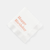 Modern Simple Peach Birthday Servet (Hoek)