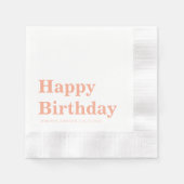 Modern Simple Peach Birthday Servet (Voorkant)