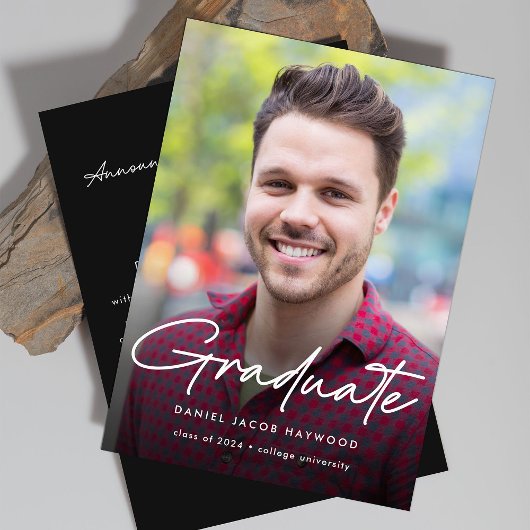 Modern Simple Photo Afstuderen Aankondiging