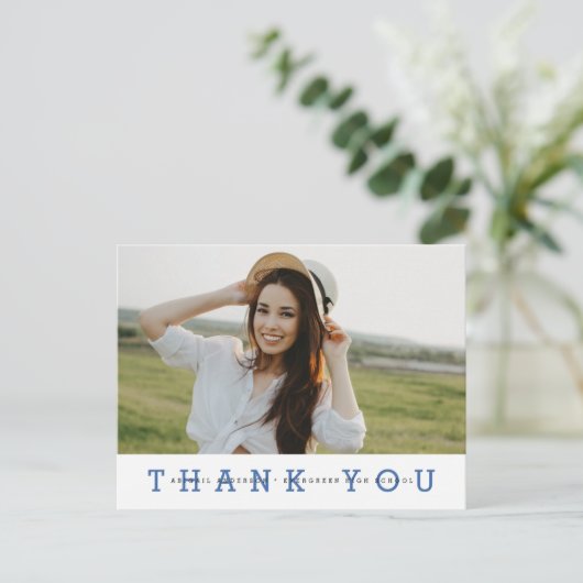 Modern Simple Photo Afstuderen - Hartelijk dank Briefkaart (Staand voorkant)
