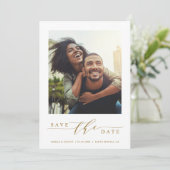 Modern & Simple Photo Gold Enregistrer la Carte Pl (Debout devant)