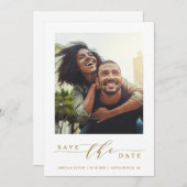 Modern & Simple Photo Gold Enregistrer la Carte Pl (Devant / Derrière)