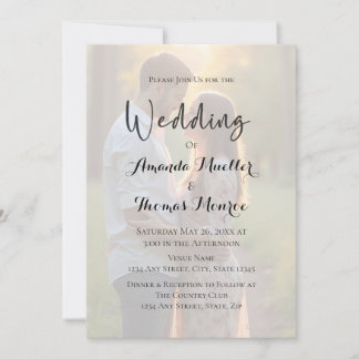 Modern Simple Photo Wedding Kaart