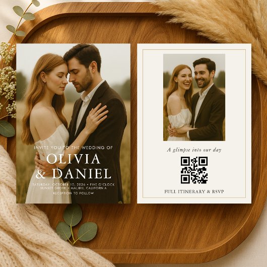 Modern Simple Photo Wedding Kaart