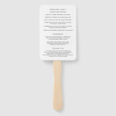 Modern Simple Photo Wedding Program Handwaaier (Achterkant)