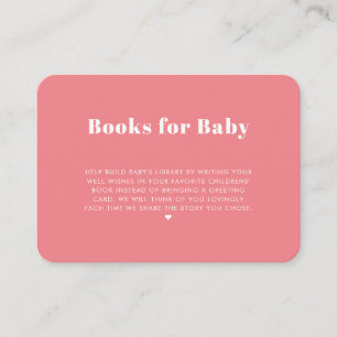 Modern Simple Pink Girl Boeken voor Baby Informatiekaartje