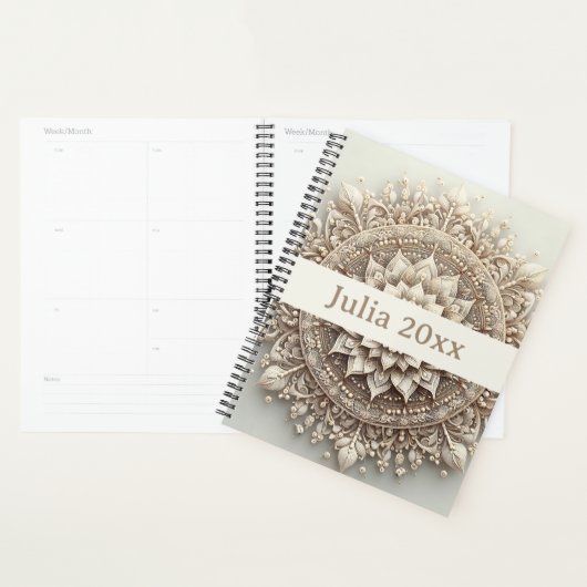 Modern Simple Pretty Cute Beige Mandala (Devant avec enveloppe)