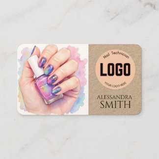 Modern Simple Professional Business Nail Tech Card Contactkaartje