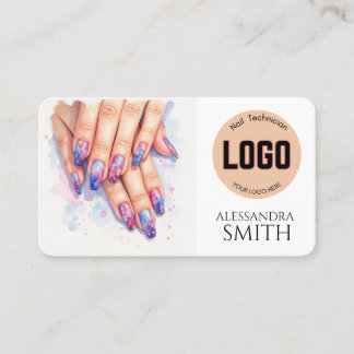 Modern Simple Professional Business Nail Tech Card Contactkaartje