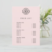 Modern Simple Professional Logo Menu Price List (Debout devant)
