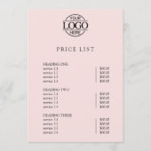 Modern Simple Professional Logo Menu Price List (Devant)
