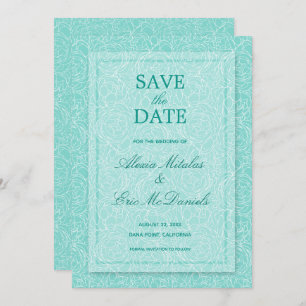 Modern Simple Roos Floral Wedding Save The Date