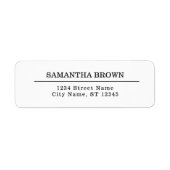 Modern Simple Rustic Black en White Etiket (Voorkant)
