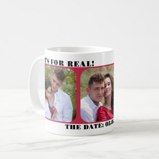 Modern Simple Save The Date Photo Mug (Devant gauche)