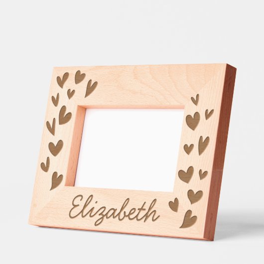 Modern Simple Schattige Hearts Naam toevoegen Baby Gegraveerde Lijstjes (Links)