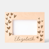 Modern Simple Schattige Hearts Naam toevoegen Baby Gegraveerde Lijstjes (Voorkant)