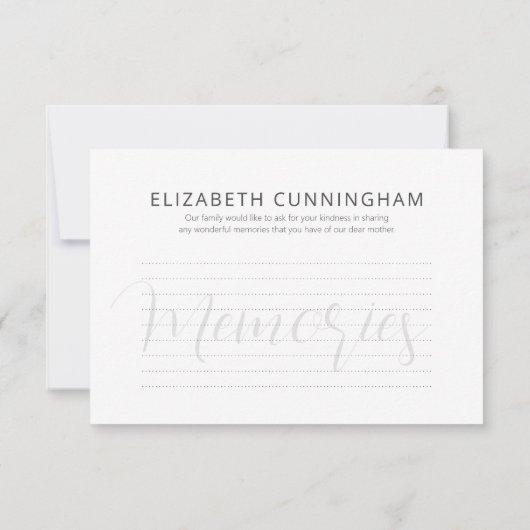 Modern Simple Script Memories Memorial Réponse (Dos)