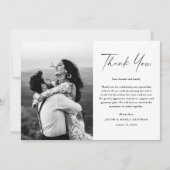 Modern Simple Script Photo Wedding Bedankkaart (Voorkant)