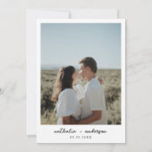 Modern Simple Script Photo Wedding Kaart (Achterkant)