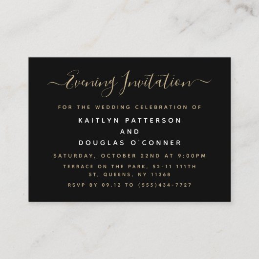 Modern Simple Script Soirée Invitation de billet (Devant)
