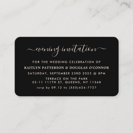 Modern Simple Script Soirée Invitation de billet (Devant)