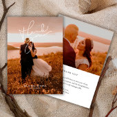 Modern Simple Script Wedding Photo Bedankkaart