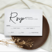 Modern Simple Script Wedding RSVP Kaartje