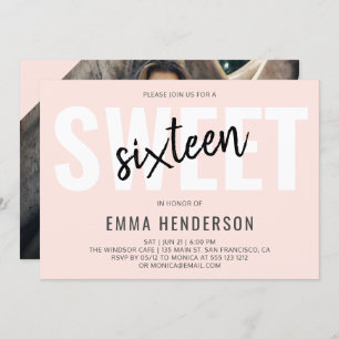 Modern Simple Sweet 16 Kaart