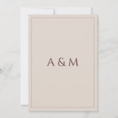 Modern simple tan minimalist wedding kaart (Achterkant)