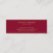 Modern Simple Template Burgundy Red Gold Text Mini Visitekaartje (Achterkant)
