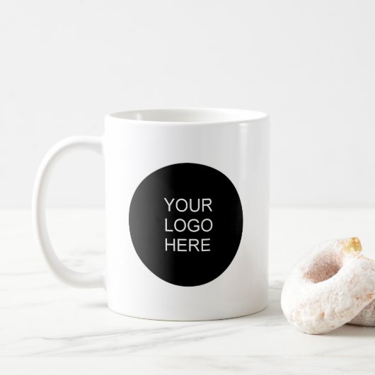 Modern Simple Template Upload Your Business Logo Koffiemok (Met donut)