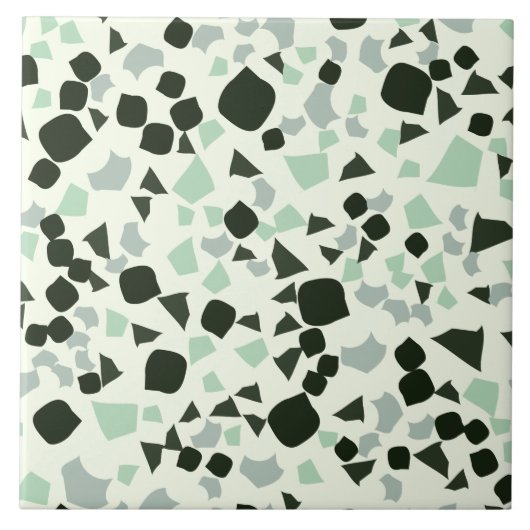 Modern Simple Terrazzo White Aqua Tegel Tegeltje (Voorkant)