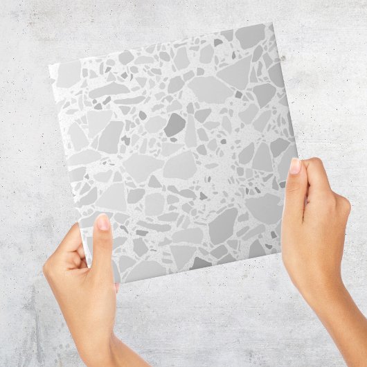 Modern Simple Terrazzo White Grey Tegel Tegeltje