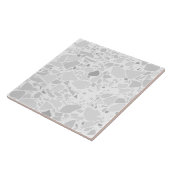 Modern Simple Terrazzo White Grey Tegel Tegeltje (Zijkant)