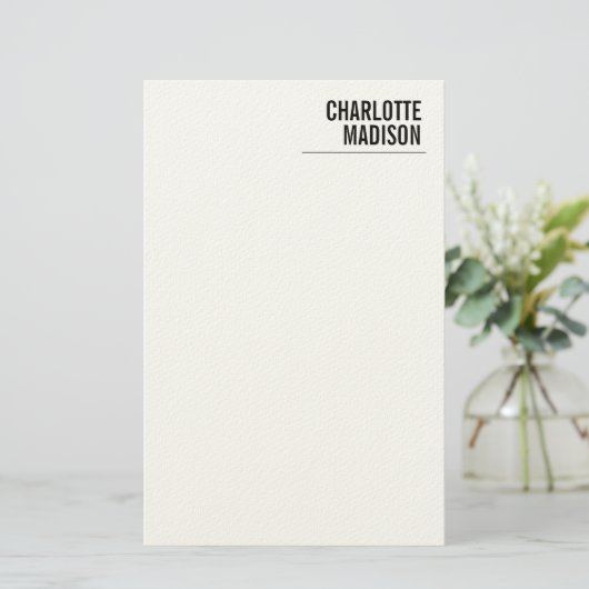 Modern Simple Trendy Minimalist Plain Briefpapier (Staand voorkant)