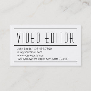 Modern Simple Video Editor Visitekaartje