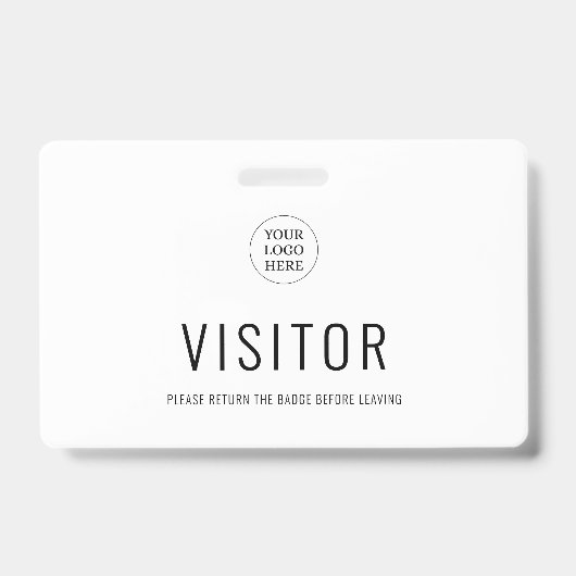 Modern Simple Visitor Pass Company Logo Badge (Voorzijde)
