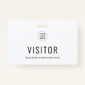 Modern Simple Visitor Pass Company Logo Badge (Achterkant)