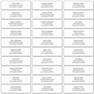 Modern + Simple Wedding Guest Names Adres Sticker